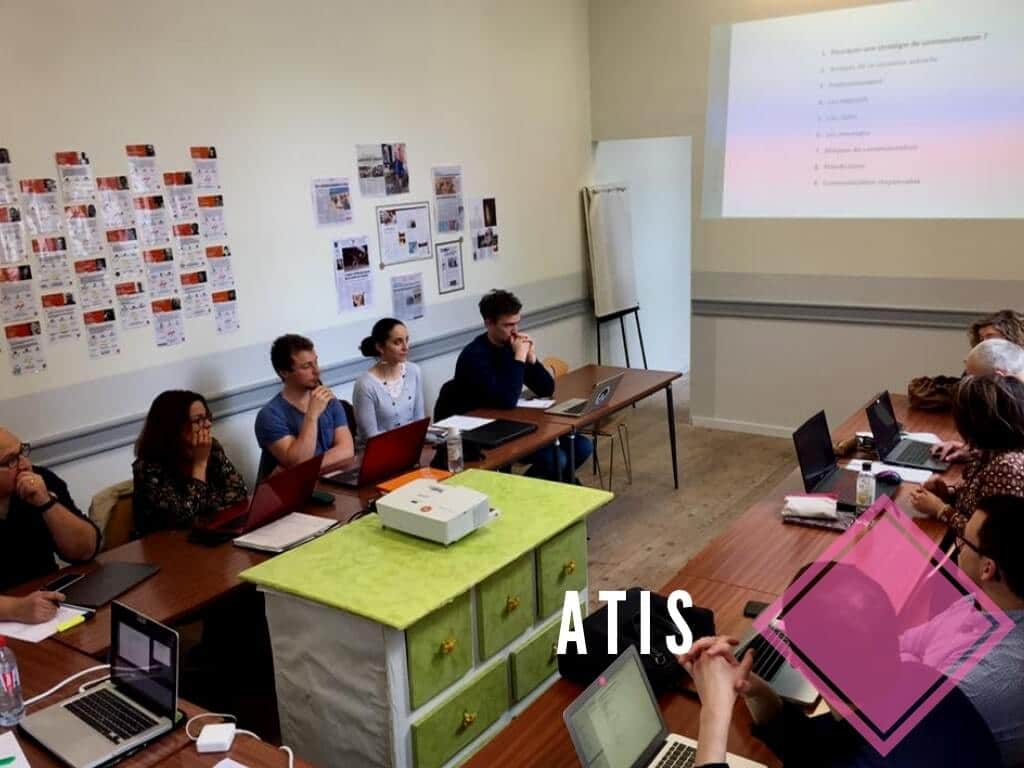 Illustration de la formation Stratégie Communication menée pour les entrepreneurs de ATIS en 2018