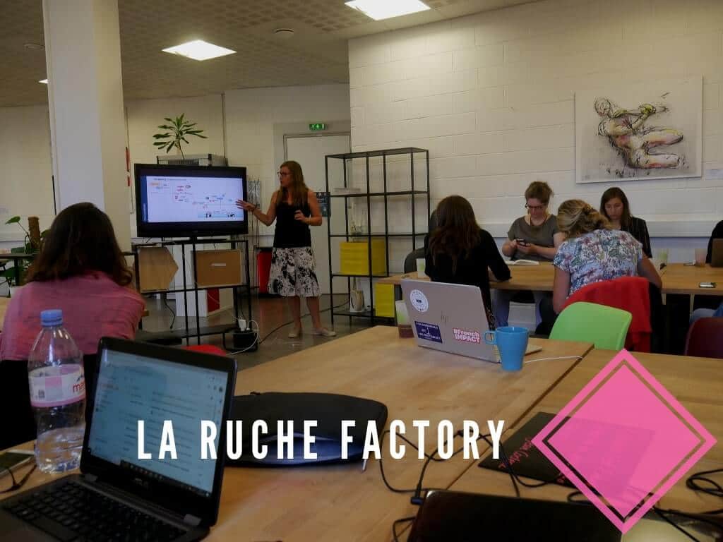 Illustration de la formation Stratégie Communication menée pour les entrepreneurs de La Ruche Factory en 2018