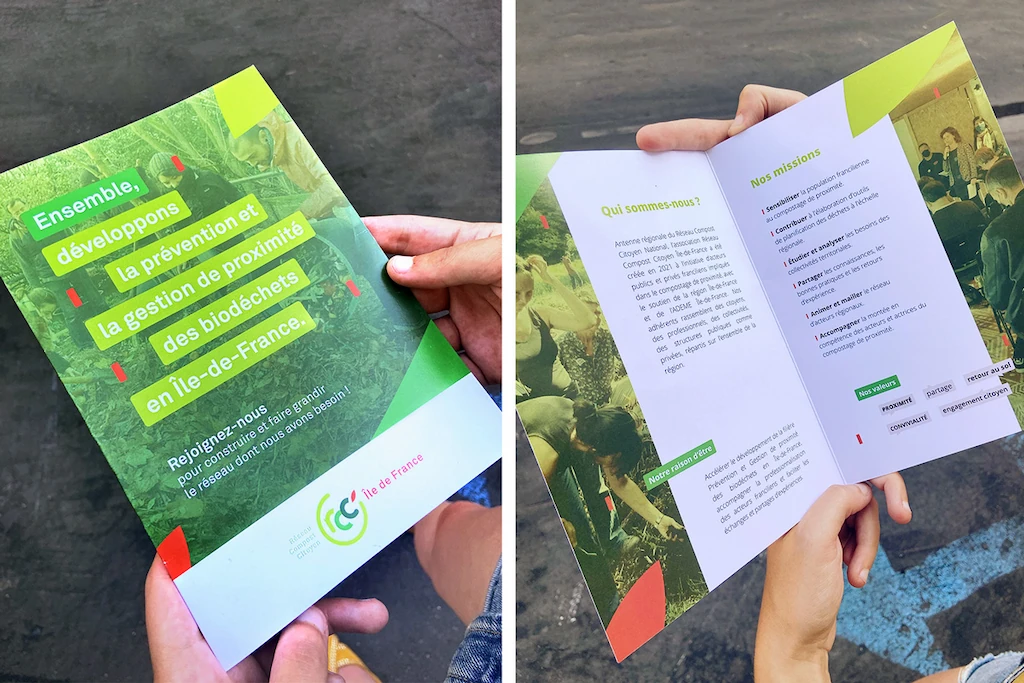 Illustration de la mission création graphique menée pour le Réseau Compost Citoyen IDF avec La Koncepterie en 2022