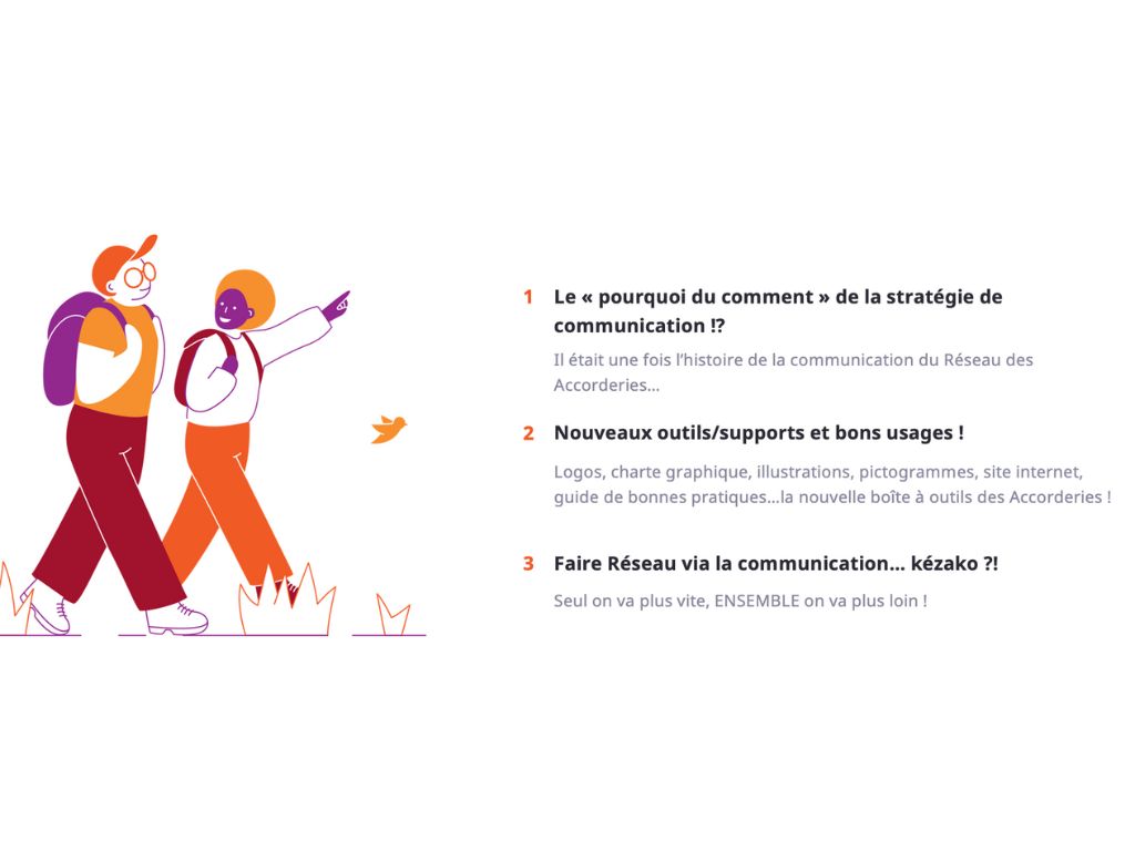 Illustration du webinaire de présentation de la stratégie de communication du Réseau des Accorderies en 2023